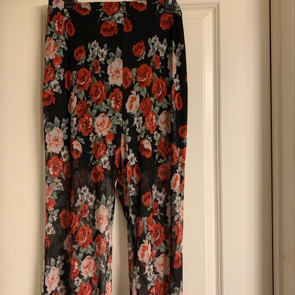 Forever 21 Sheer Floral Pants